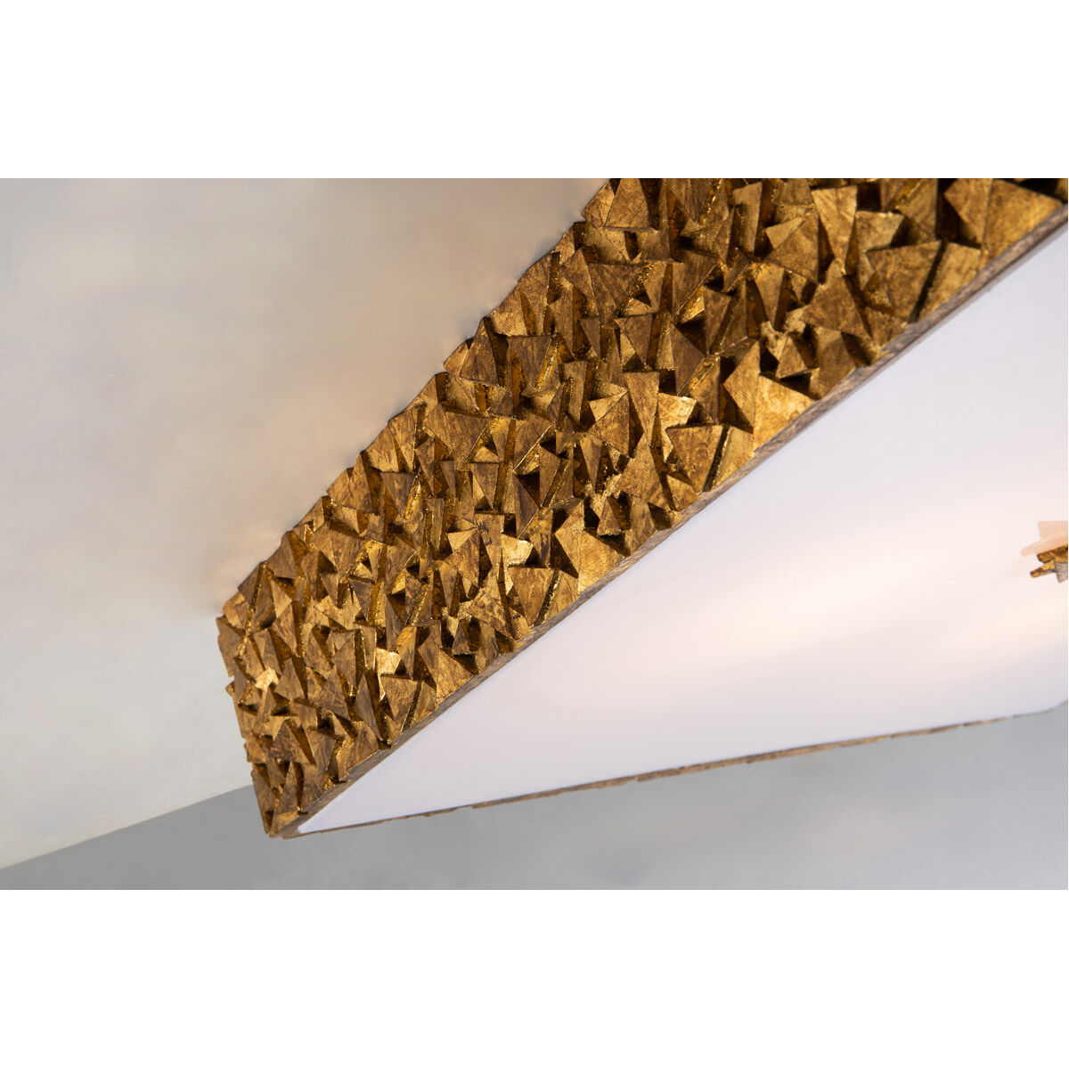 Mosaic 4 Light Gold Bath/Flush Mounts Ceiling Light in Gold Leaf with Antique